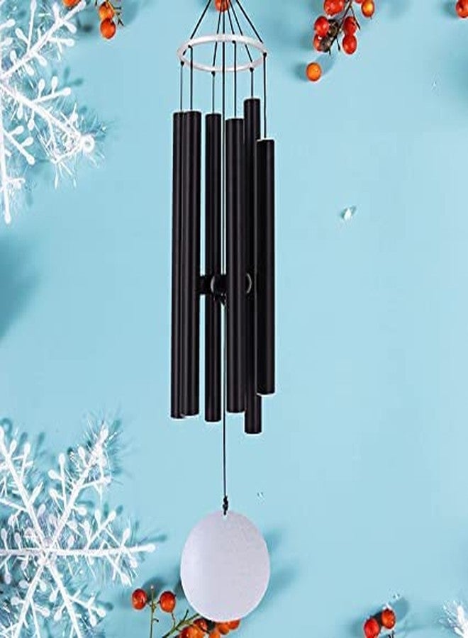 LEIGARF أجراس رياح سوداء من ليغارف لإضفاء طاقة إيجابية على المنزل | أجراس رياح للشرفة وغرفة النوم بصوت عذب (طولها 42 بوصة) - Image 2